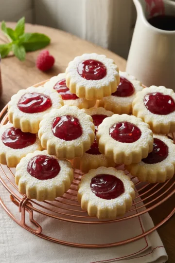 Raspberry Jam Amaretti Cookies