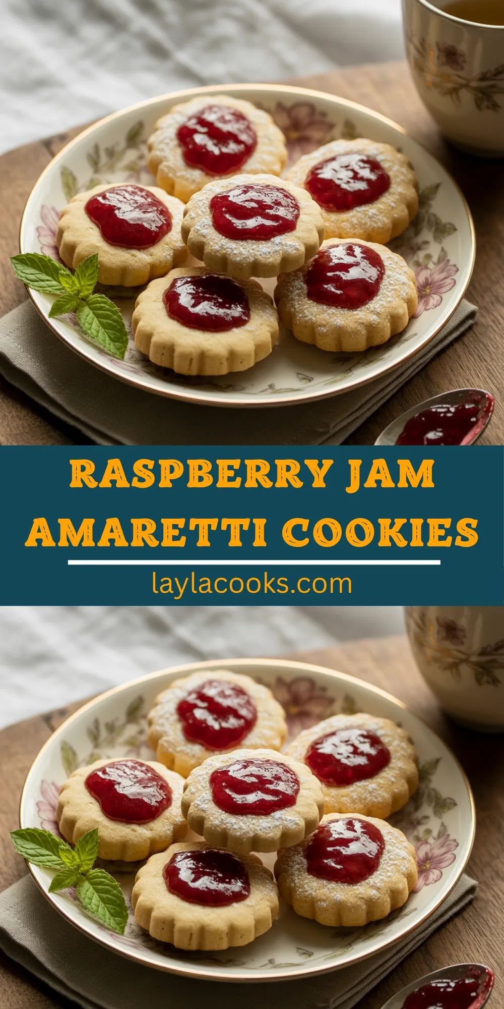 Raspberry Jam Amaretti Cookies