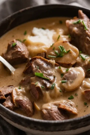 Slow Cooker Beef Stroganoff Stew