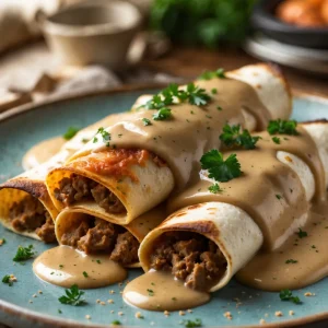 Southern Breakfast Enchiladas with Sausage Gravy