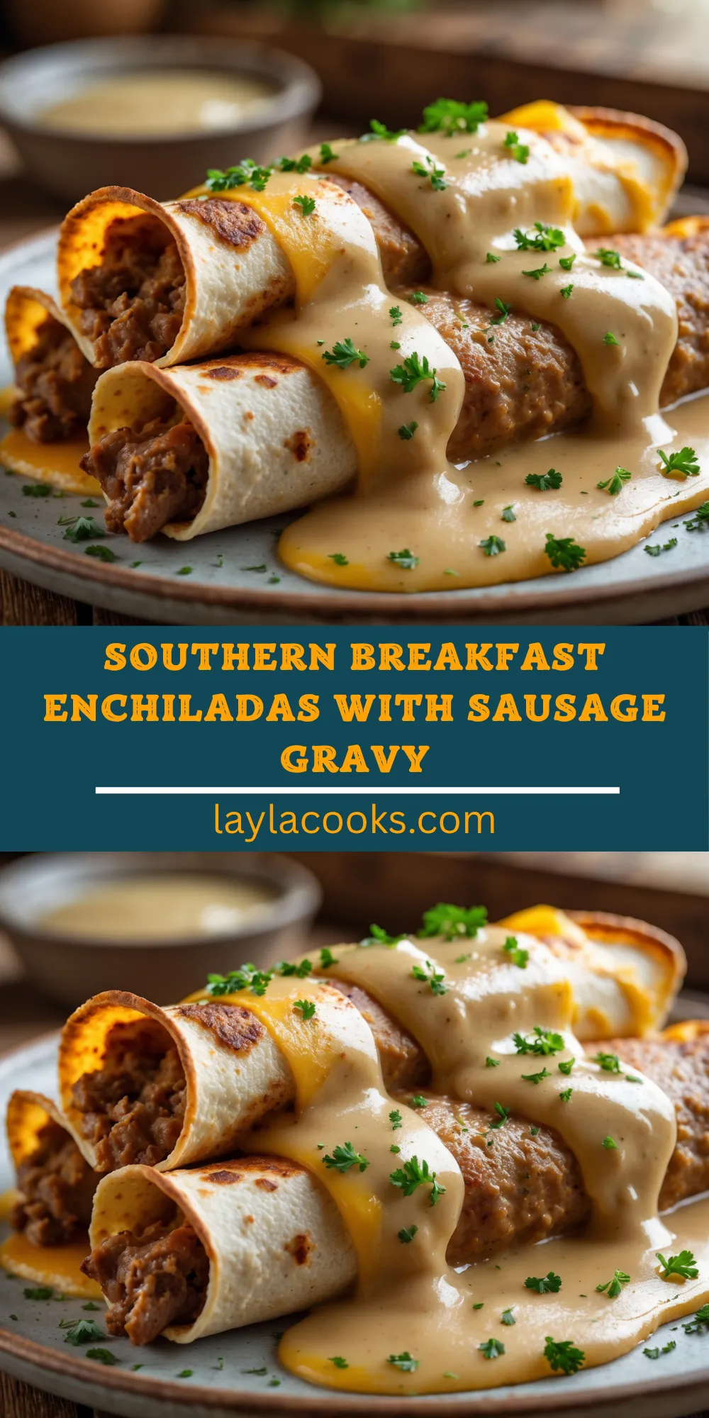 Southern Breakfast Enchiladas with Sausage Gravy