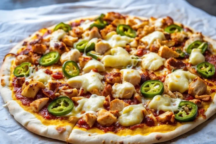 Spicy Chicken and Pickled Jalapeño Pizza