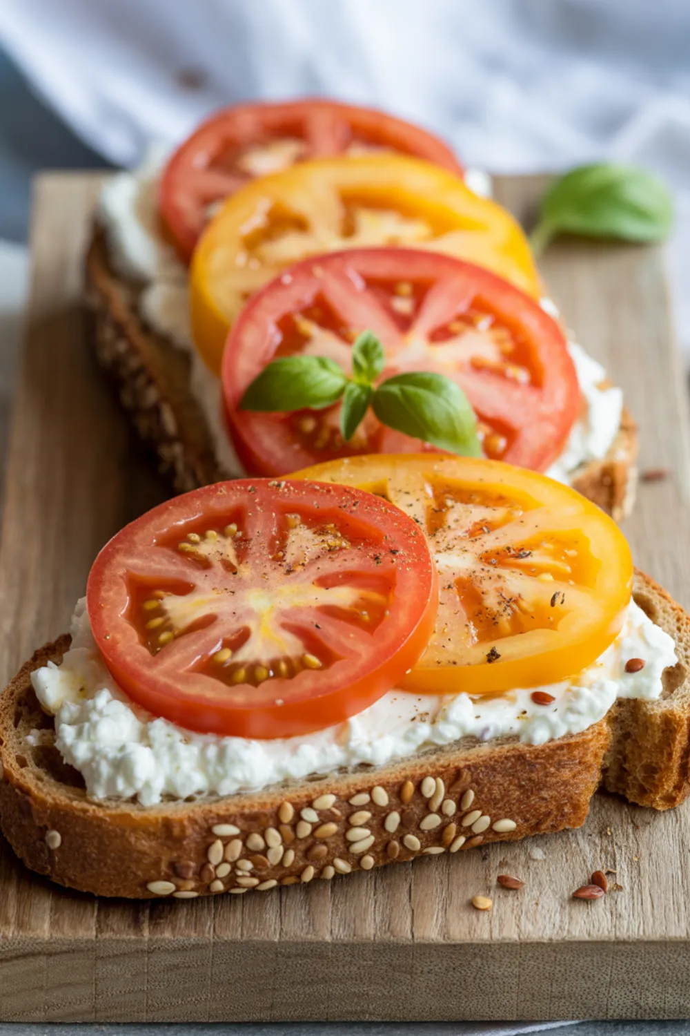 Tomato and Cottage Cheese Toast