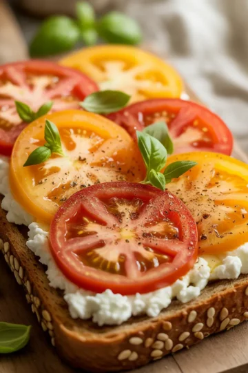 Tomato and Cottage Cheese Toast