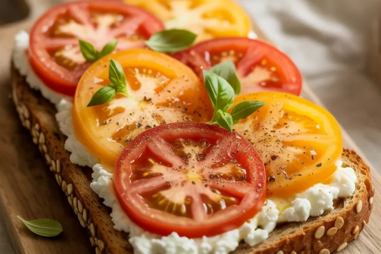 Tomato and Cottage Cheese Toast