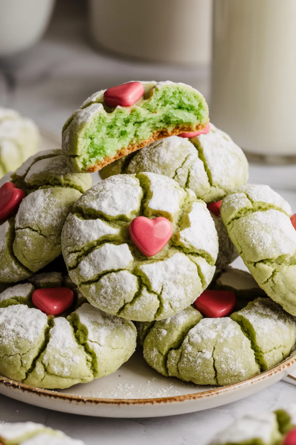 Vegan Grinch Crinkle Cookies